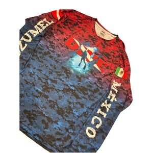 VNG 90s La Iguana Cozumel Mexico Fishing Shirt Mens XXL Dive Scuba Y2K